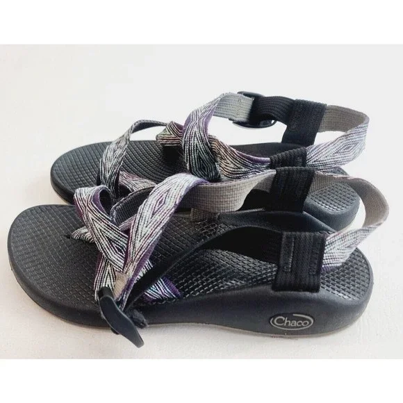 Chaco Z2 Classic Yampa Pixel Wave Purple Aqua Blue Toe Loop Sandals 7 - Picture 4 of 7